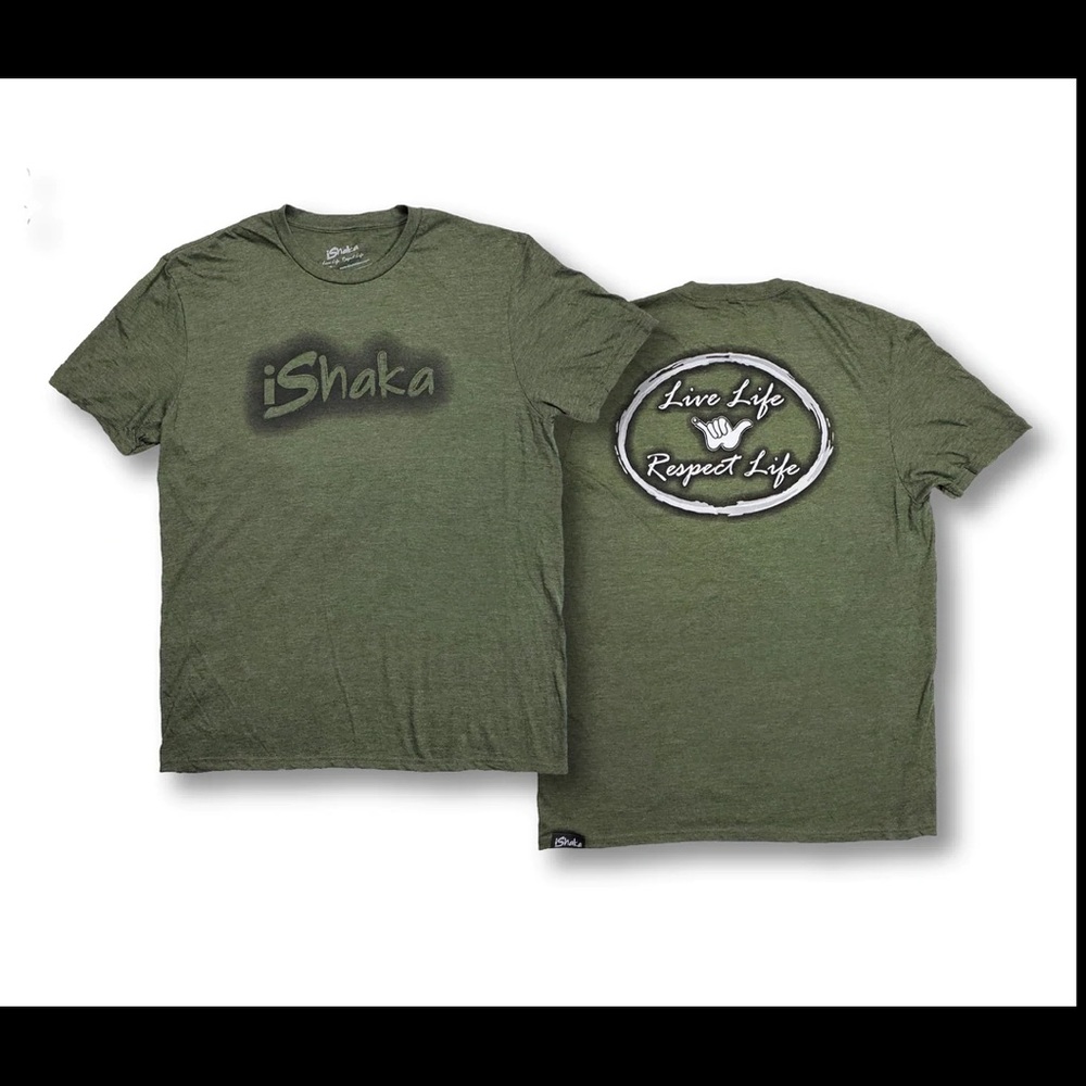LIVE LIFE RESPECT LIFE T-SHIRT (OLIVE GREEN)